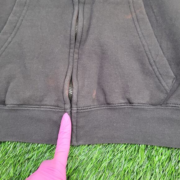 Virginia Tech Hokies Zip Hoodie Small 20x22 Baggy Black Gray - Picture 6 of 15